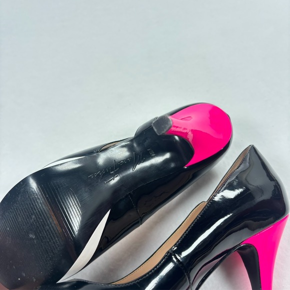 Marc Fisher Heels Peep Toe Pump‎ Black Pink White Platform Pinup 50s Era 7.5 - Picture 7 of 9